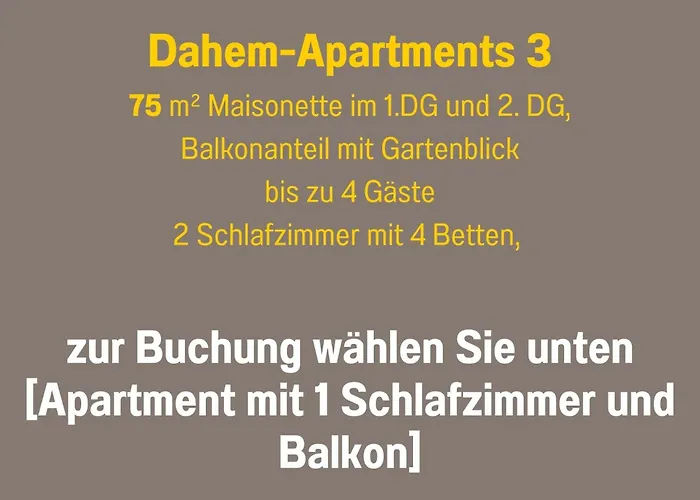 Dahem-apartments - Ruhig Parkplatz Rhein Main Gebiet Gut Erreichbar - 3 - Barrierefrei Mit Garten Und Hund Auf Anfrage -- 2 Sz Maisonette Mit Balkon, -- 2 Sz Mit Balkon Bretzenheim